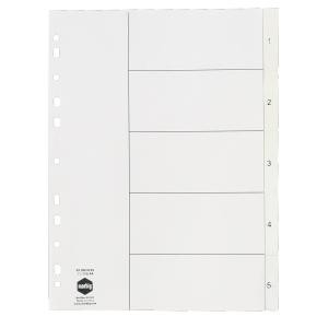 PVC DIVIDER A4 1-5 WHITE #35101 (price excludes GST)