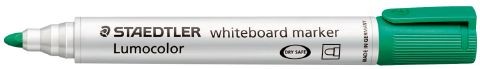 STAEDTLER LUMOCOLOUR WHITEBOARD MARKER BULLET NIB #351-5 GREEN - Box 10