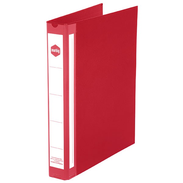 PE BINDER DELUXE A4 3 RING 25mm RED