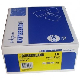 ENVELOPES Cumberland DL 110mm x 220mm PLAIN Secretive 80gsm Peel-n-Seal 603213 - Box 500