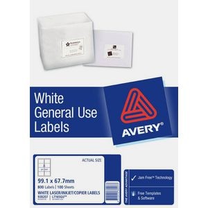 AVERY GENERAL USE LABELS L-7165GU 8up 99.1mm x 67.7mm 938207 - Box 100 Sheets