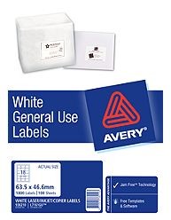 AVERY GENERAL USE LABELS L7161GU 18up 63.5mm x 46.6mm 938210 - Box 100 Sheets
