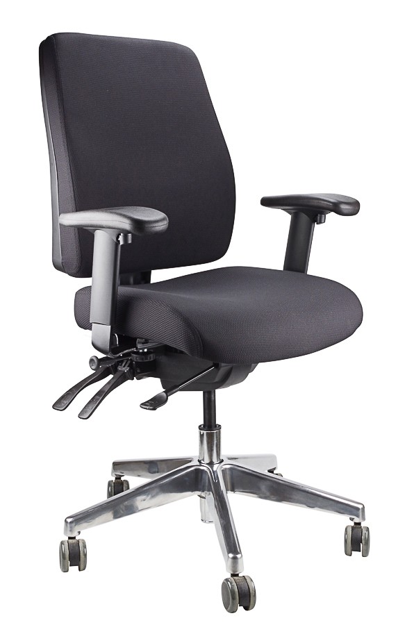 ERGOFORM CLERICAL CHAIR WITH POLISHED BASE BLACK  