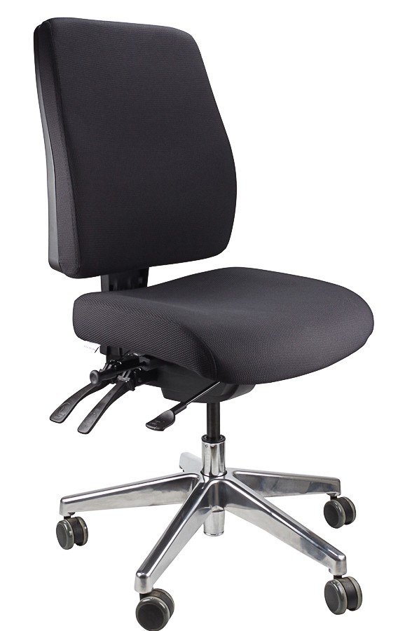 ERGOFORM TYPIST CHAIR WITH POLISHED BASE BLACK  