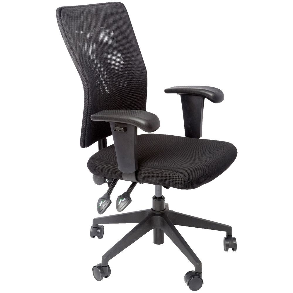 OPERATOR MESH CHAIR RAPIDLINE WITH ADJUSTABLE ARMS BLACK  