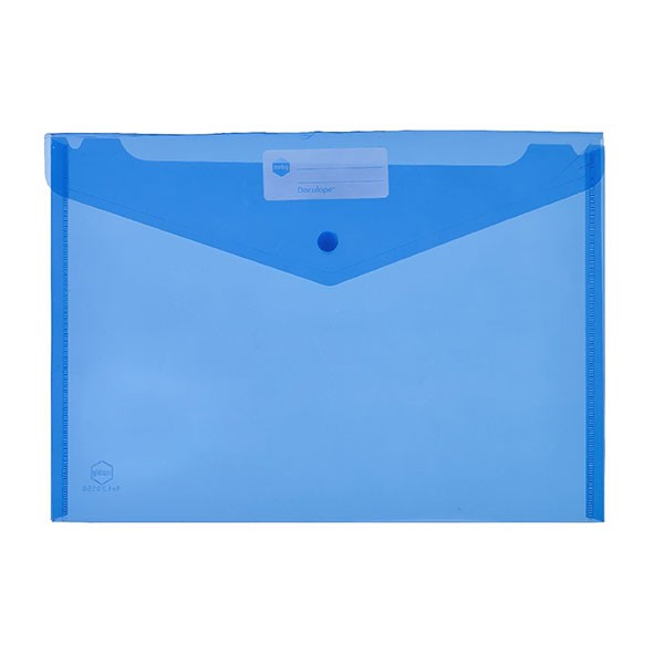 PVC DOCULOPE A4 WALLET WITH BUTTON BLUE
