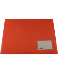 PVC DOCULOPE A4 WALLET WITH BUTTON BRIGHT ORANGE