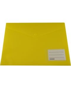 PVC DOCULOPE A4 WALLET WITH BUTTON BRIGHT YELLOW 