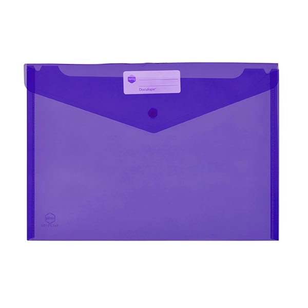 PVC DOCULOPE A4 WALLET WITH BUTTON PURPLE 