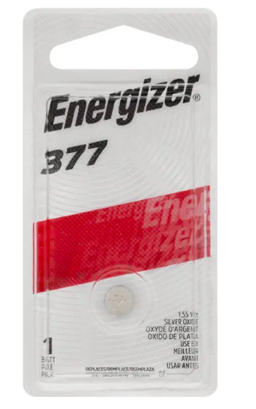 BATTERY ENERGIZER 377 (SR66) SILVER OXIDE (PKT 1)