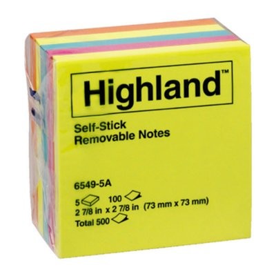 HIGHLAND NOTE PAD #6549-5PKT ASSORTED COLOURS