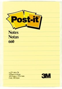 POST-IT NOTE PAD LINED #660 (price excludes gst)