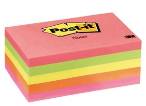 POST-IT NOTE PAD #655-5PK (5's) NEON (price excludes gst)