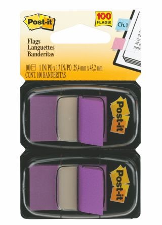 POST-IT TAPE FLAG TWIN PACK #680-PU2 PURPLE (price excludes gst)