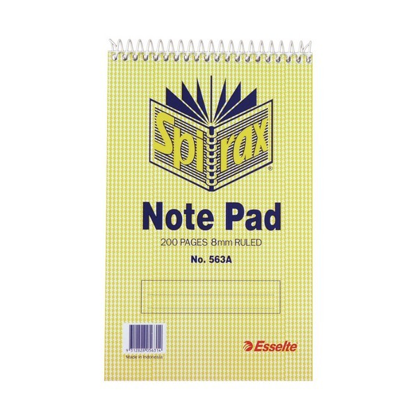 SPIRAL NOTEBOOK #563A 200pg (200mm x 127mm) (price excludes gst)