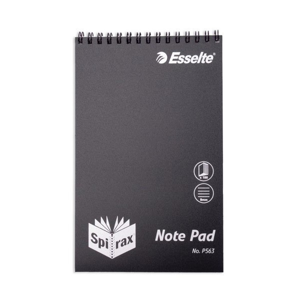 SPIRAL NOTEBOOK BLACK PP COVER #563 100pg (200mm x 127mm)