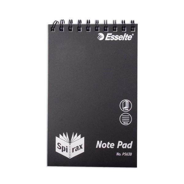 SPIRAL NOTEBOOK BLACK PP COVER #563B 300pg (200mm x 127mm)
