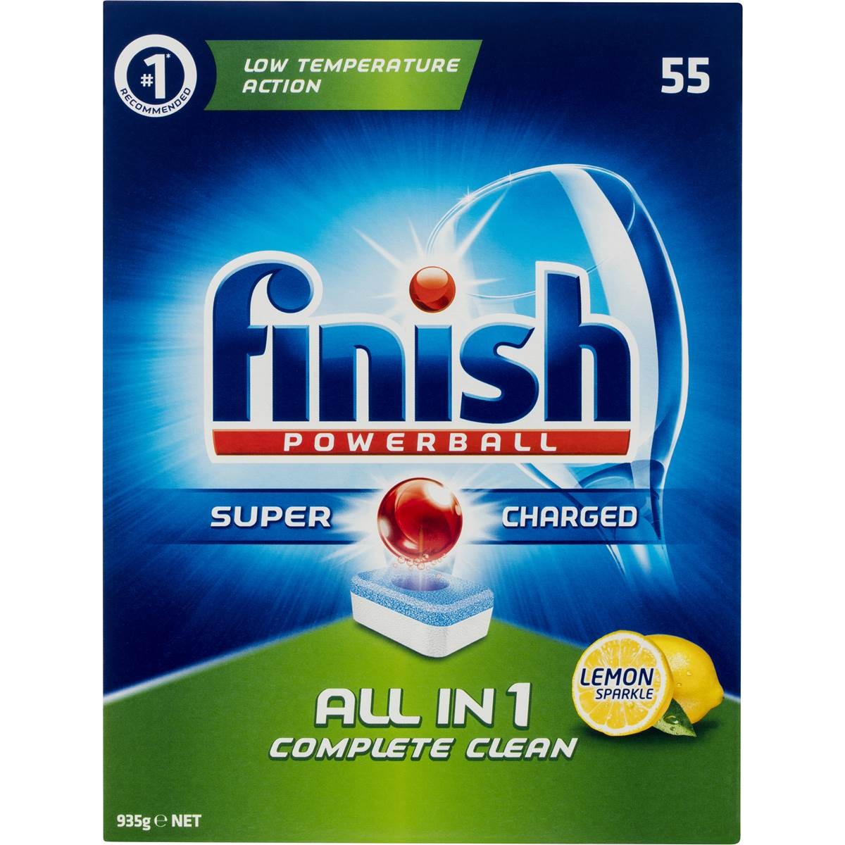 FINISH POWERBALL ALL-IN-1 DISHWASHING TABLETS LEMON BOX 55  (price excludes gst)
