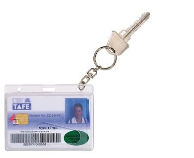 FUEL CARD HOLDER RIGID WITH KEY RING CLEAR (PKT 10) #9801912