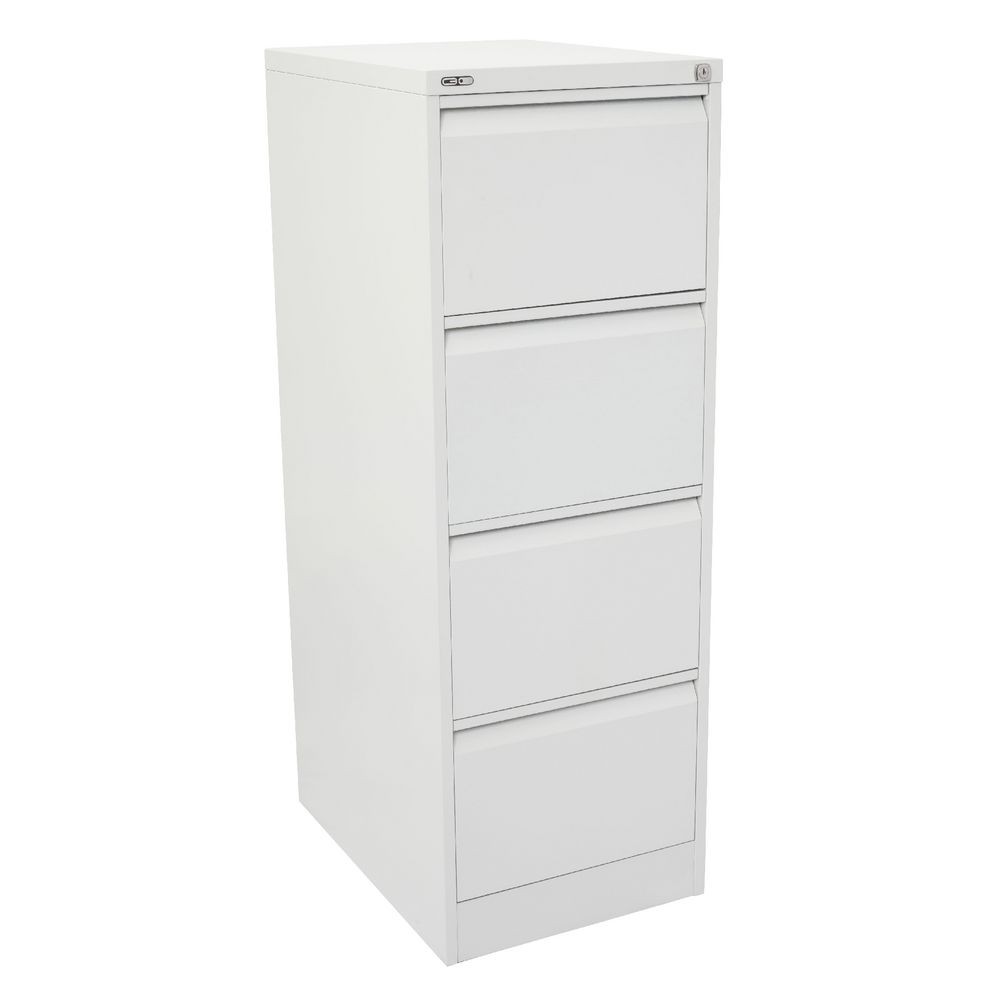 GO 4 DRAW METAL FILING CABINET WHITE 