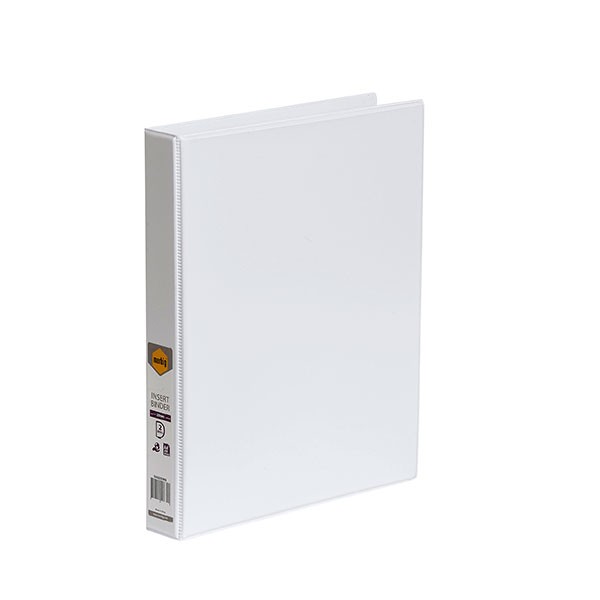 CLEARVIEW INSERT BINDER A4 2 RING 25mm WHITE