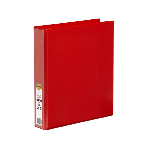 CLEARIEW INSERT BINDER A4 2 RING 38mm RED