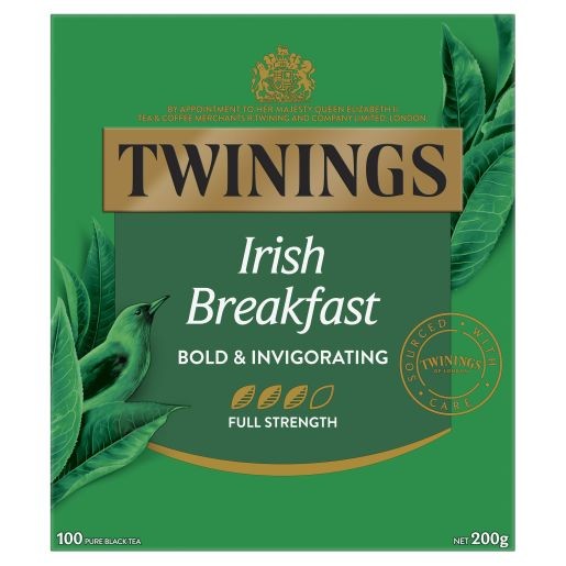 TWININGS IRISH BREAKFAST TEA BAGS 100's