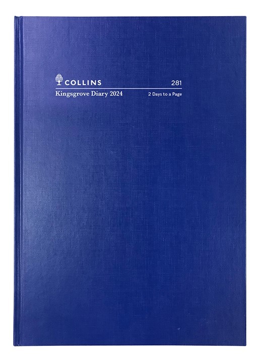 2024 COLLINS DEBDEN KINGSGROVE DIARY 281 A5 2 DAYS TO A PAGE