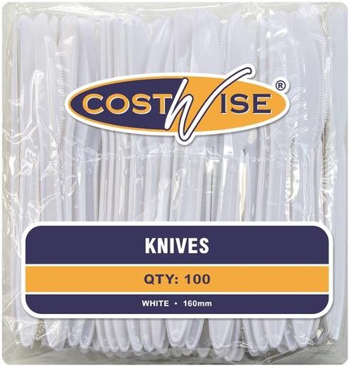 DISPOSABLE KNIVES PKT 100  (price excludes gst)