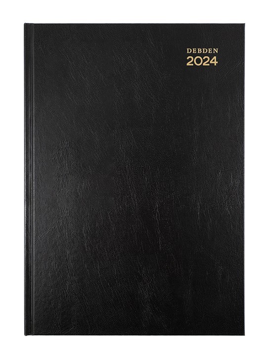 2024 COLLINS DEBDEN KYOTO RECYCLED DIARY 3301.P99 A5 1 DAY TO A PAGE BLACK