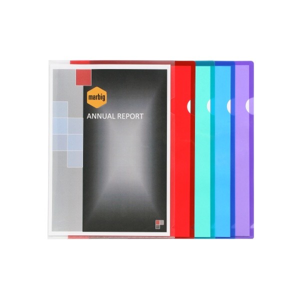 ULTRA LETTER FILES PVC A4 ASSORTED PKT 10