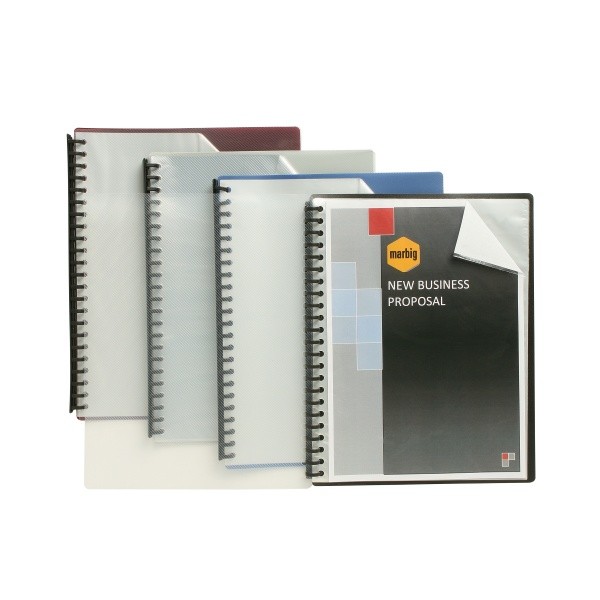 DISPLAY BOOK A4 REFILLABLE 20 POCKET CLEAR FRONT/BLUE #2007201 (price excludes gst)