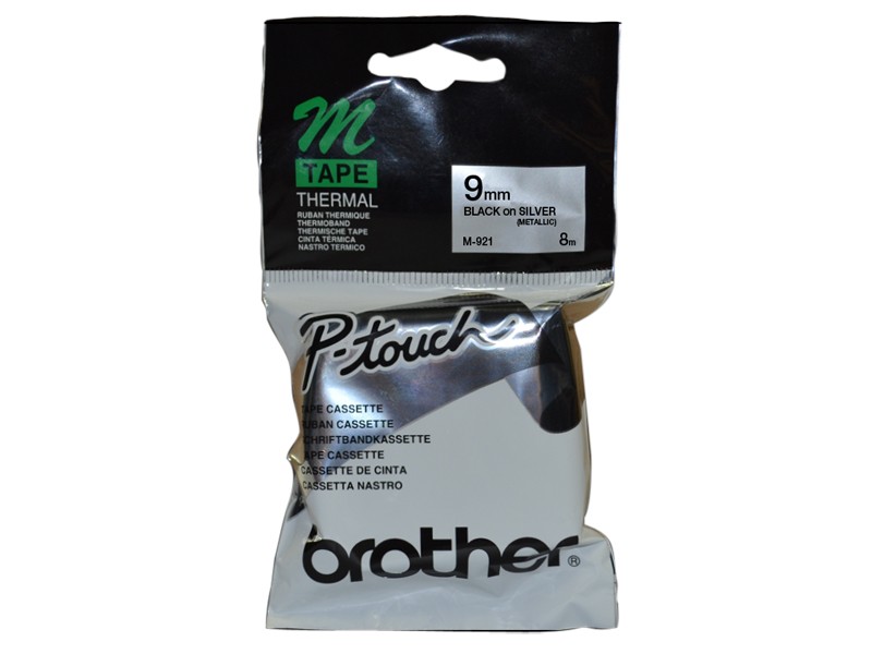 BROTHER M-TAPE MK-921 9mm BLACK ON SILVER  