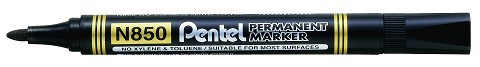 PENTEL MARKER N-850 BULLET TIP BLACK Box 12