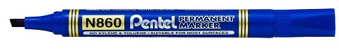 PENTEL MARKER N-860 CHISEL TIP BLUE Box 12