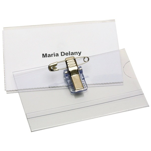 NAME BADGE 92mm x 60mm PIN & CLIP BOX 50  (price excludes gst)