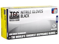 TGC NITRILE GLOVES BLACK LARGE BOX 100  (price excludes gst)