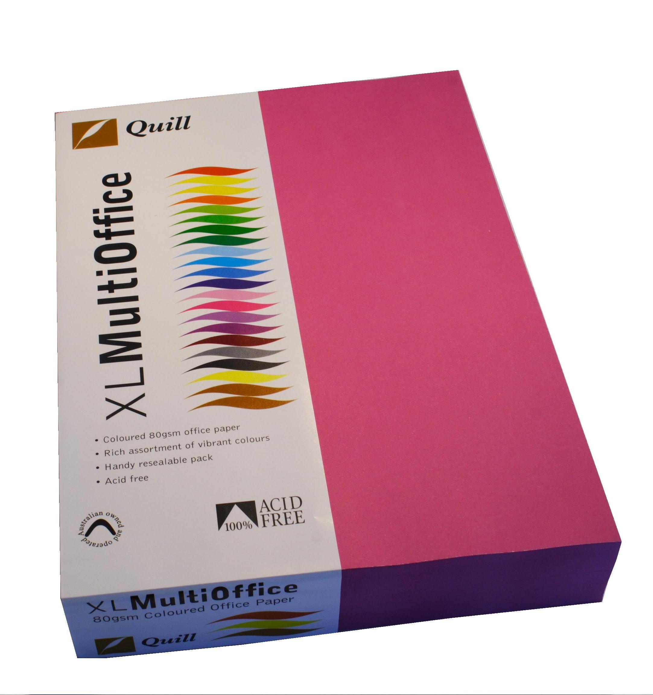 QUILL XL COPY PAPER A4 FLUORO PINK Ream 500 (price excludes gst)