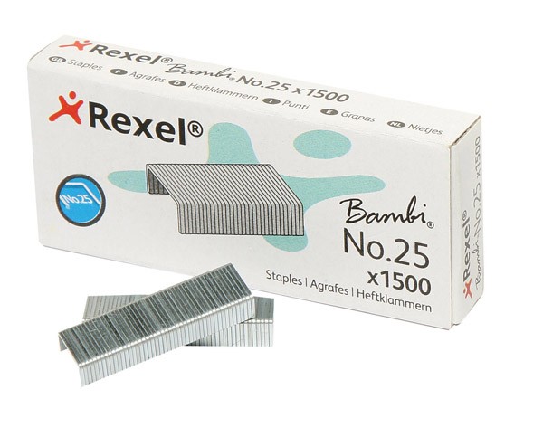 REXEL BAMBI STAPLES #25 (Box 1500)