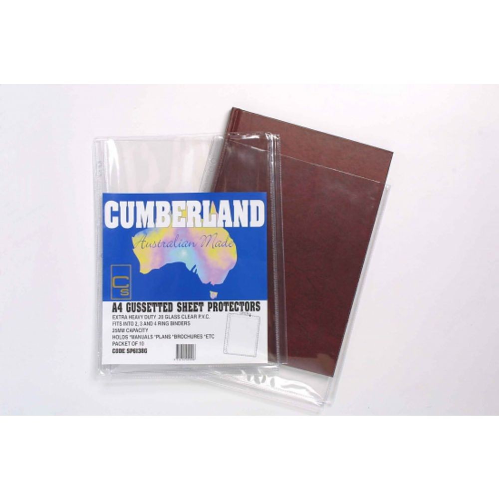 GUSSETTED POCKET A4 25mm CUMBERLAND #SP6138G (PKT 10) (price excludes gst)