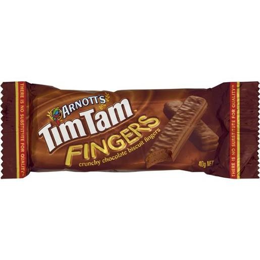 TIM TAMS CHOCOLATE FINGERS 40g  (price excludes gst)