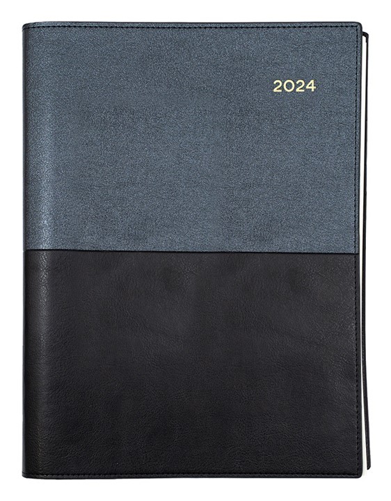 2024 COLLINS DEBDEN VANESSA SPIRAL DIARY 245 A4 2 DAYS TO A PAGE BLACK
