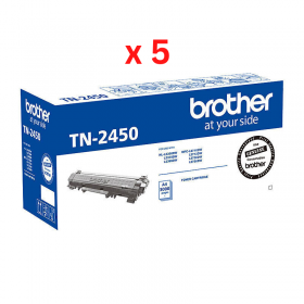 5 x BROTHER TN2450 GENUINE TONER CARTRIDGE 1,200 Pages