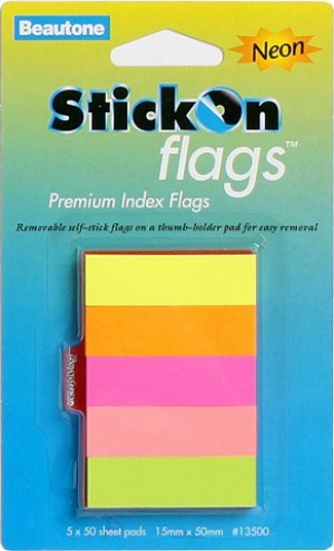 BEAUTONE INDEX FLAG 15mm x 50mm #13500 (price excludes gst)