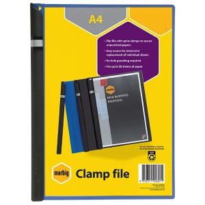 SPINE CLAMP FILE A4 MARBIG BLUE