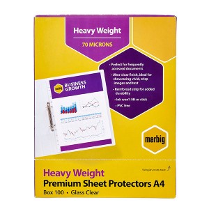 SHEET PROTECTOR A4 H/DUTY MARBIG (BOX 100) 25100