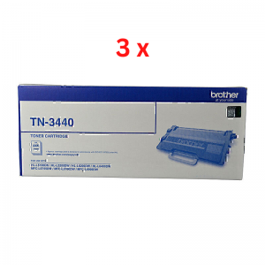 3 x BROTHER TN3440 BLACK TONER - 8000 Pages Each