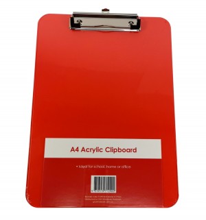 ACRYLIC CLIPBOARD A4 RED