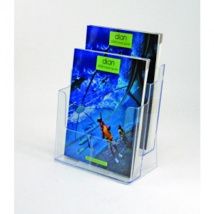 BROCHURE HOLDER A4 FREESTANDING 2-TIER #77865