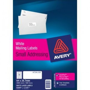 AVERY LASER LABELS L7158 30up 64mm x 26.7mm 959062 - Box 100